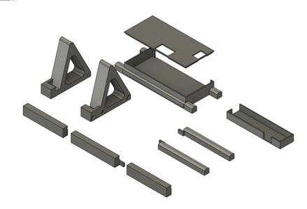 Stand and Electronics Box for reused Laptop Display