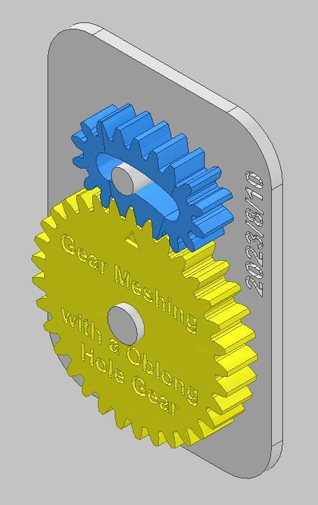 A Gear with a Oblong Hole and Gear