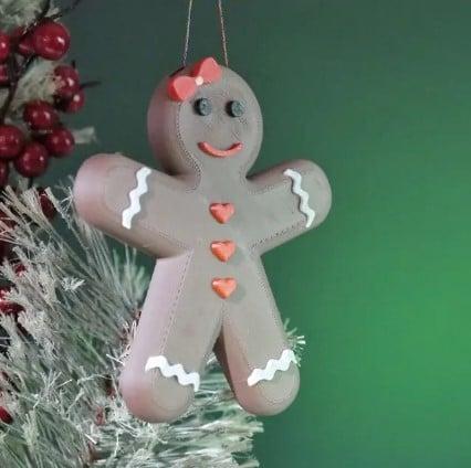 Gingerbread Girl / Woman Ornament with Bow