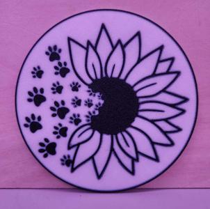 Coaster - Dog Paw Flower