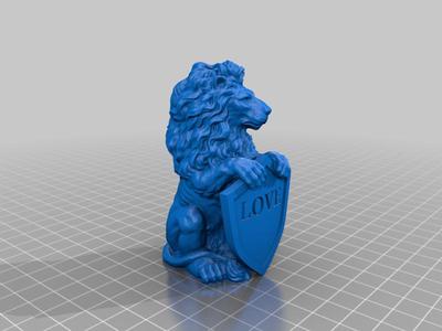 Lion Statue with Shield