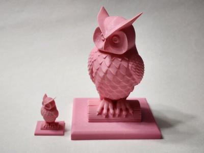 owl on log, with added base