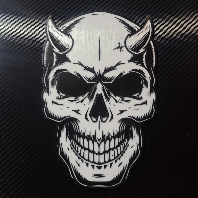 skull logo with horns