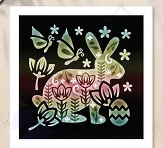 Easter Bunny Folk Light Box