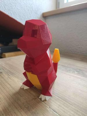 Low-Poly Charmander - Multi Color Single Extruder version