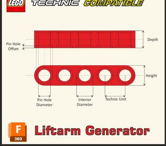 LEGOO Technic liftarm generator – Fusion 360