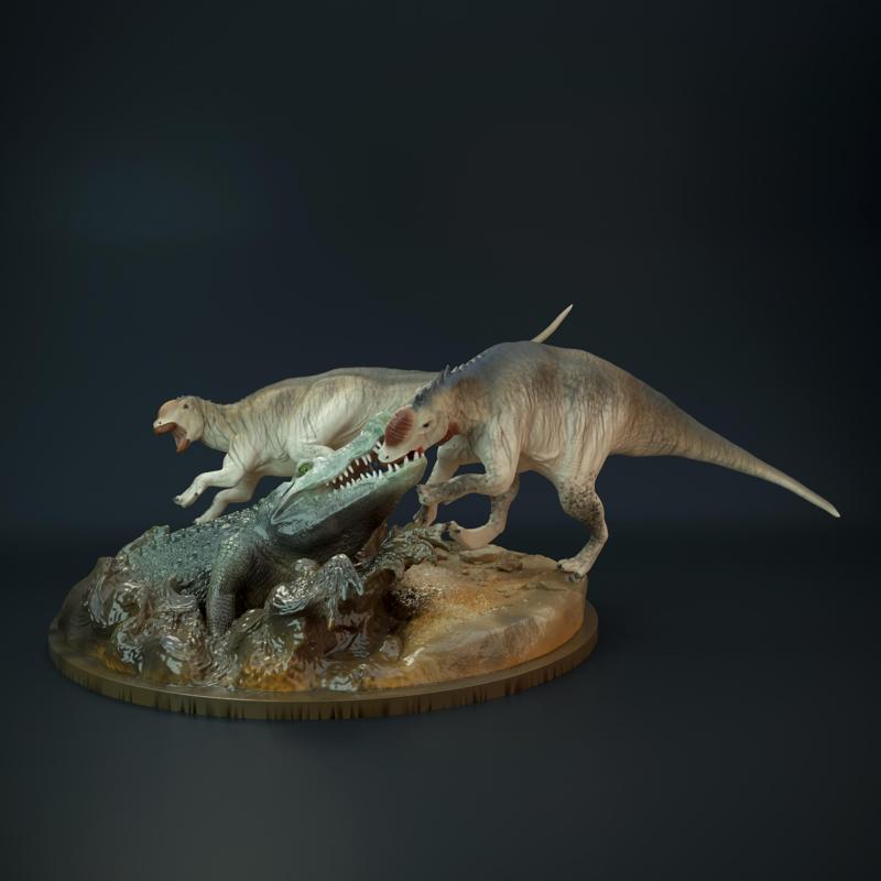 Deinosuchus attack diorama