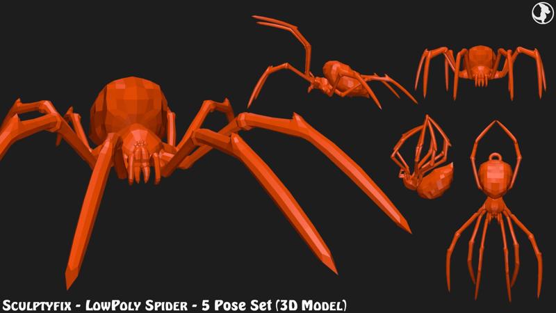 Sculptyfix LowPoly Spider Set