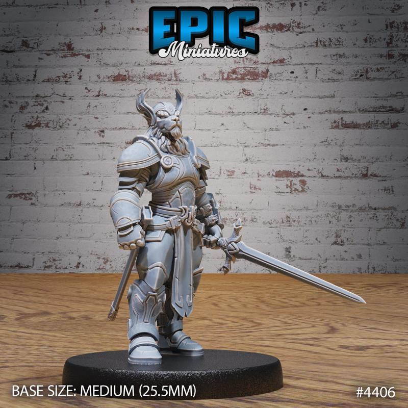 Beast Folk Paladin ‧ DnD Miniature ‧ Tabletop Miniatures ‧ Gaming Monster ‧ 3D Model ‧ RPG ‧ DnDminis ‧ STL FILE