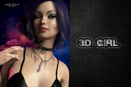  3D girl character and illustration