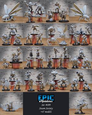 Steam Society Set ‧ DnD Miniature ‧ Tabletop Miniatures ‧ Gaming Monster ‧ 3D Model ‧ RPG ‧ DnDminis ‧ STL FILE