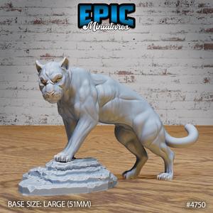 Black Panther Mount Hunter Girl Rider ‧ DnD Miniature ‧ Tabletop Miniatures ‧ Gaming Monster ‧ 3D Model ‧ RPG ‧ DnDminis ‧ STL FILE