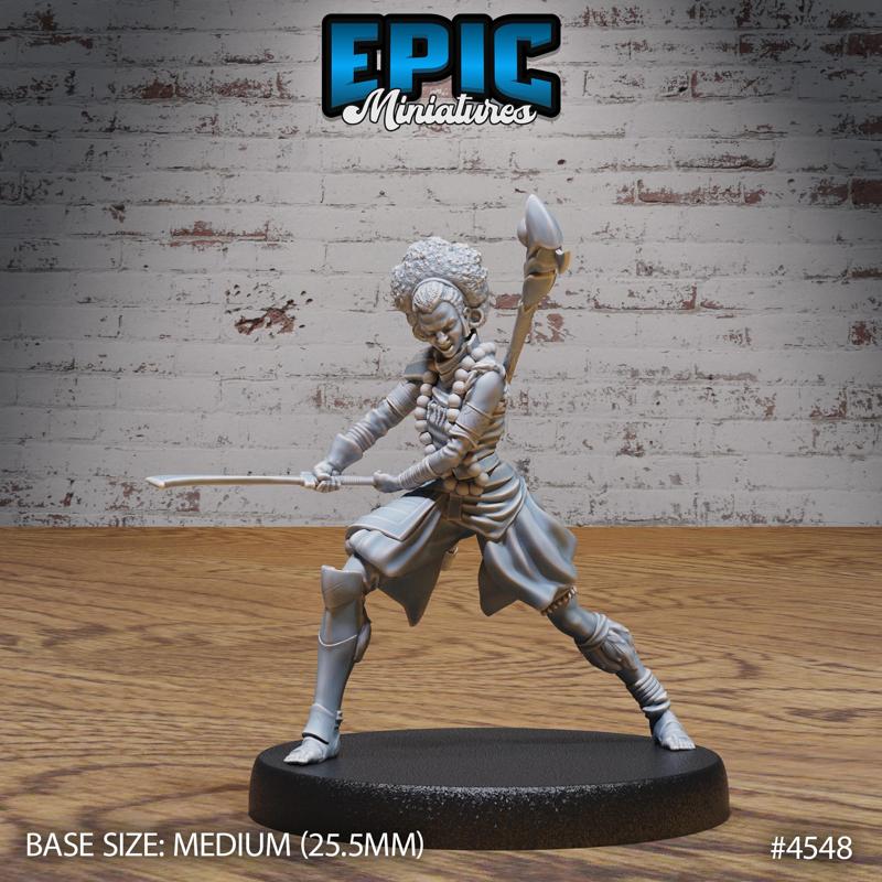 Safari Fighter Player Character Attack ‧ DnD Miniature ‧ Tabletop Miniatures ‧ Gaming Monster ‧ 3D Model ‧ RPG ‧ DnDminis ‧ STL FILE