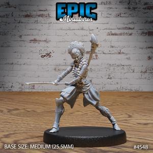 Safari Fighter Player Character Attack ‧ DnD Miniature ‧ Tabletop Miniatures ‧ Gaming Monster ‧ 3D Model ‧ RPG ‧ DnDminis ‧ STL FILE