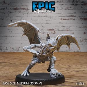 Bat Folk Warrior Attack ‧ DnD Miniature ‧ Tabletop Miniatures ‧ Gaming Monster ‧ 3D Model ‧ RPG ‧ DnDminis ‧ STL FILE