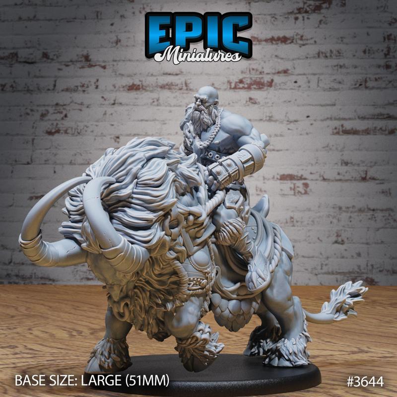 Half-Giant Barbarian Rider ‧ DnD Miniature ‧ Tabletop Miniatures ‧ Gaming Monster ‧ 3D Model ‧ RPG ‧ DnDminis ‧ STL FILE