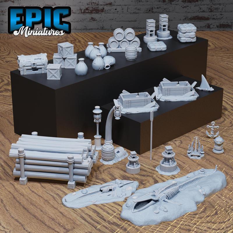 Harbor Scatter ‧ DnD Miniature ‧ Tabletop Miniatures ‧ Gaming Monster ‧ 3D Model ‧ RPG ‧ DnDminis ‧ STL FILE