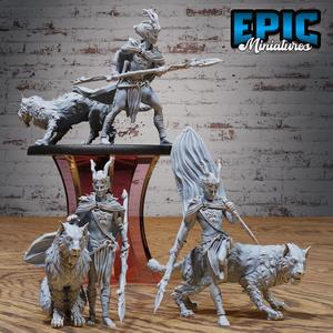 Elf Beast Tamer Set ‧ DnD Miniature ‧ Tabletop Miniatures ‧ Gaming Monster ‧ 3D Model ‧ RPG ‧ DnDminis ‧ STL FILE