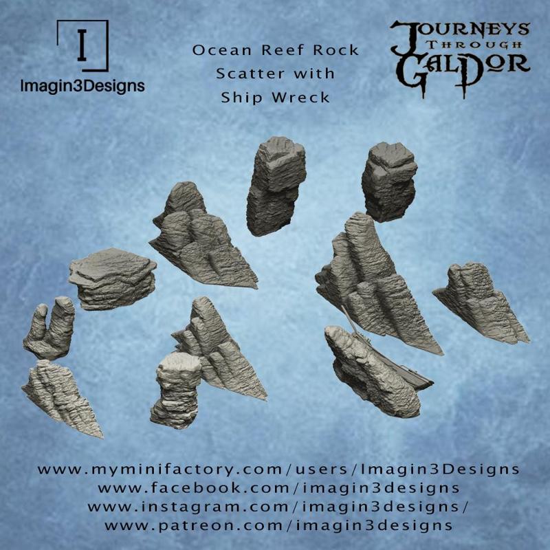 Ocean Reef Rock Scatter with Shipwreck