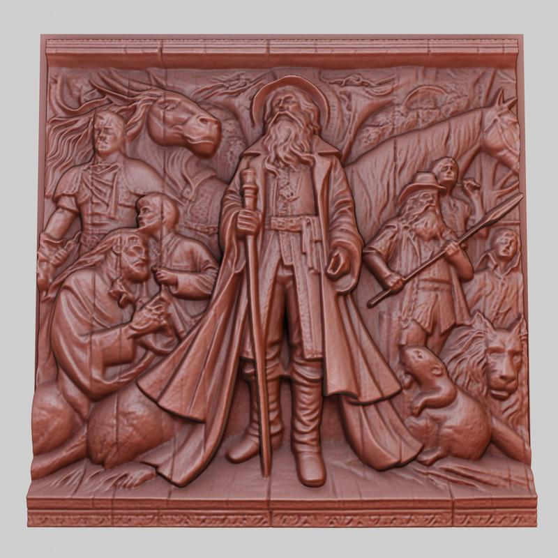 The Chronicles of Narnia 3d printer relief medallion obj stl