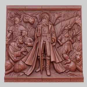 The Chronicles of Narnia 3d printer relief medallion obj stl