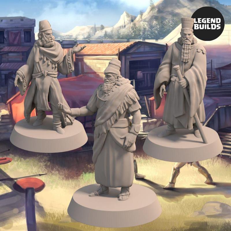 Nobles of the City of Jagrad (3 unique miniatures) - 3D printable miniature – STL file