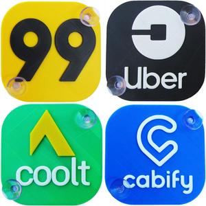 Placa Identificação Motorista Aplicativo UBER 99 Cabify Coolt Indriver