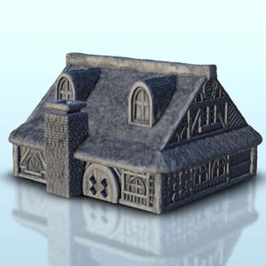 Medieval house with thatch roof 3 - Hobbit medieval scenery terrain wargame