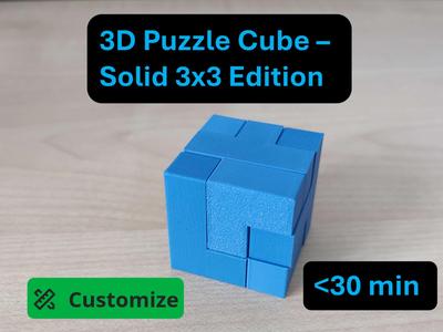 3D Puzzle Cube – Solid 3x3 Edition