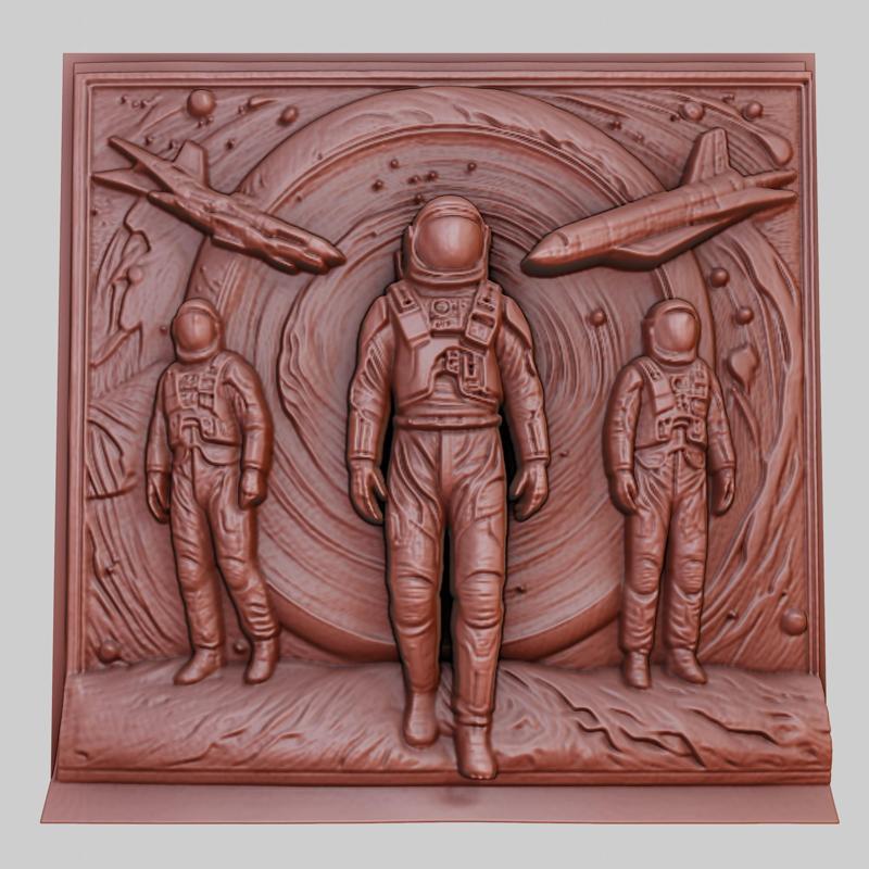 Interstellar 3d printer relief medallion obj stl