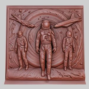 Interstellar 3d printer relief medallion obj stl