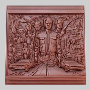 Back to the Future 3d printer relief medallion obj stl