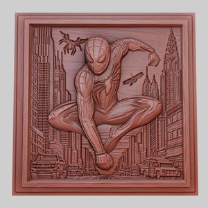 Spider-Man 3d printer relief medallion obj stl
