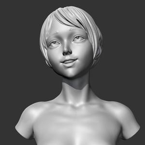 CH girl bust S 3D print model