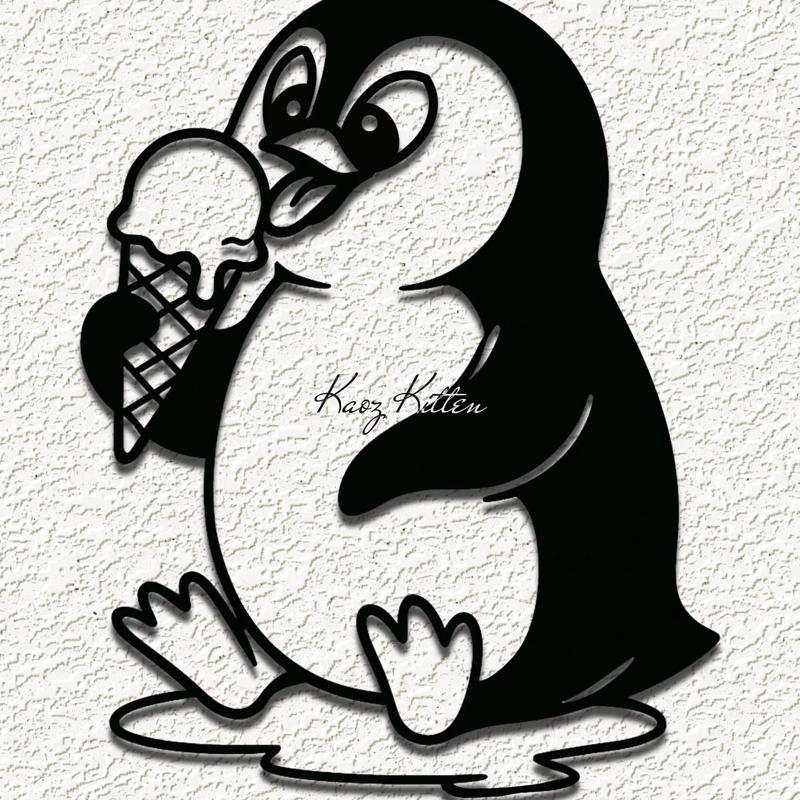 baby penguin icecream WALL ART HOME DECOR