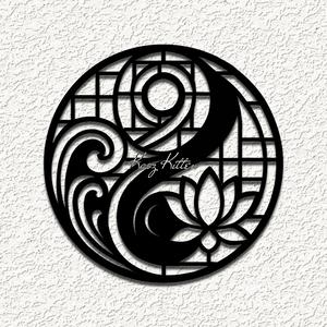 yin yang glass wall art home decor