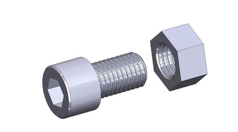 M20 x 30mm bolt DIN 912 VG + M20 nut DIN934 Nut Screw