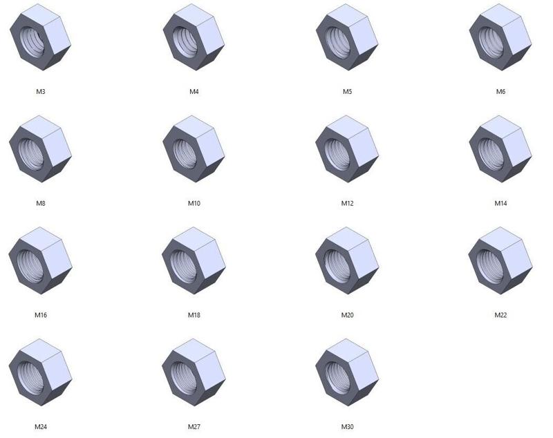 Nut M3 - M30 DIN934 Nut Screw