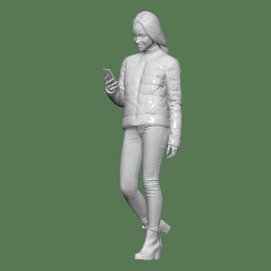 WOMAN WITH MOBILE PEOPLE CHARACTER