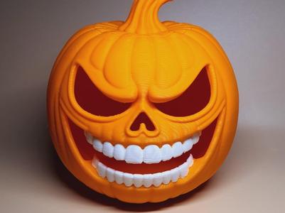 Evil Grinning Pumpkin In Colour