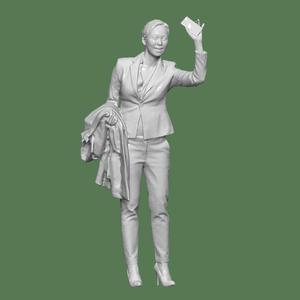 WOMAN WAVING PEOPLE CHARACTER DIORAMA