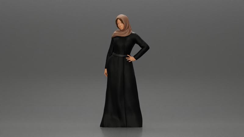 Arabic woman in Hijab Abaya Dress posing