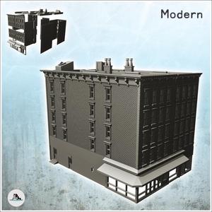 Large modern corner building with store with canopies and roof chimneys (14) - Cold Era Modern Warfare Conflict World War 3