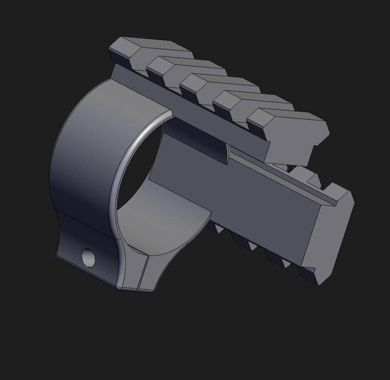 Runcam/GoPro Picatinny outer barrel mount