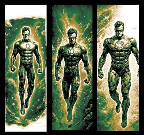 Fan Art Set of 3 Bookmarks - Concept Art Variations on DC Comic Character Green Lantern