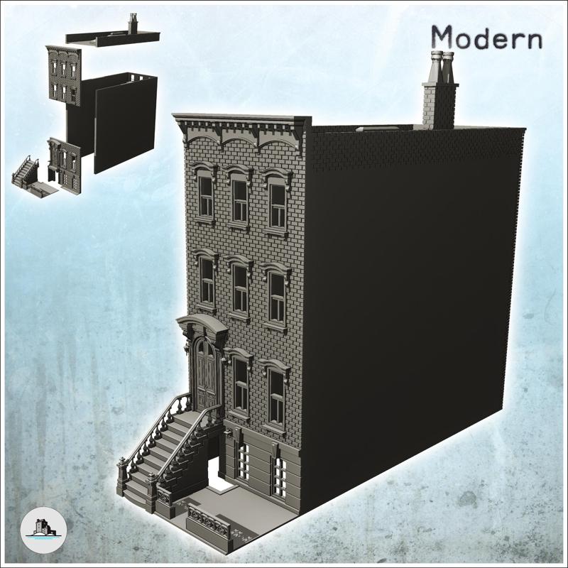 Modern brick building with pediment and fireplace (17) - Cold Era Modern Warfare Conflict World War 3
