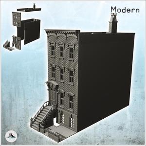 Modern brick building with pediment and fireplace (17) - Cold Era Modern Warfare Conflict World War 3
