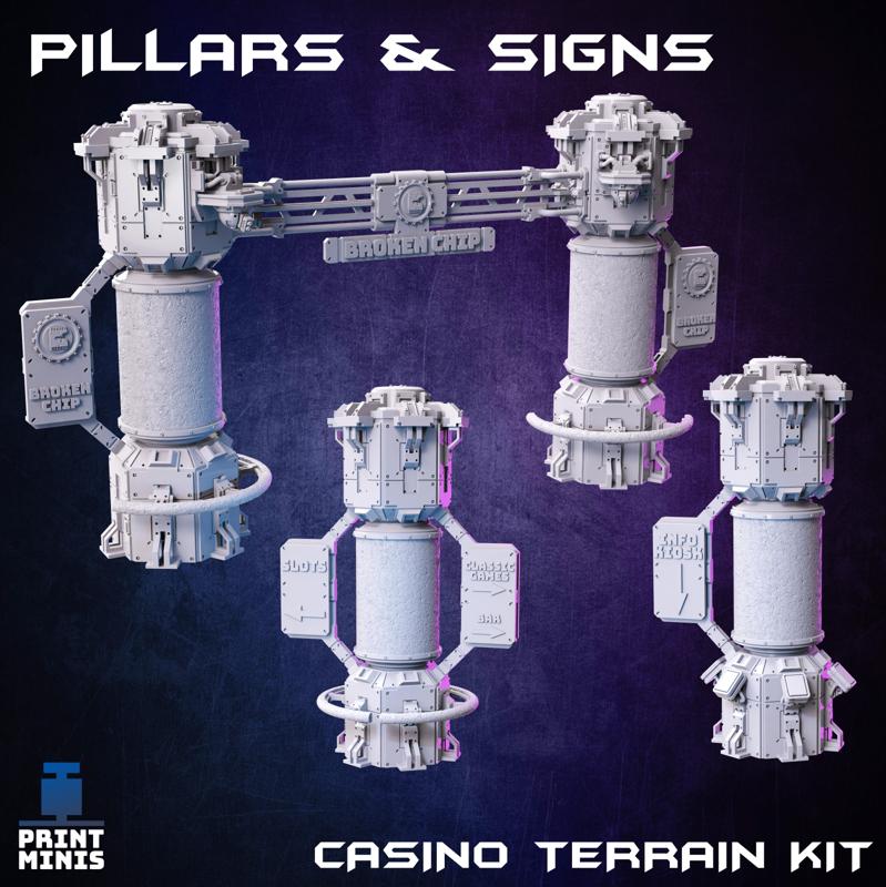 Casino Pillars and Signs Set - Broken Chip Collection