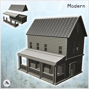 Modern panelled house with large awning and tile roof (7) - Cold Era Modern Warfare Conflict World War 3