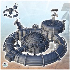 Circular base with tanks, antennas and dome (6) - Future Sci-Fi SF Infinity Terrain Tabletop Scifi